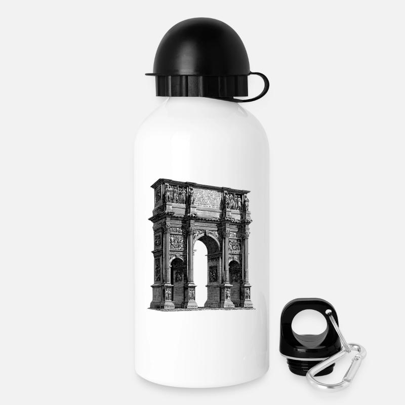 Arc de triomphe romain – Gravure antique - Gourde avec bouchon 500 ml - blanc