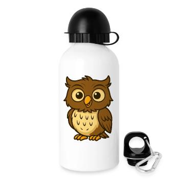 Cuddly Owl Character Cartoon - Drinks Bottle with Lid 500 ml - white - Right