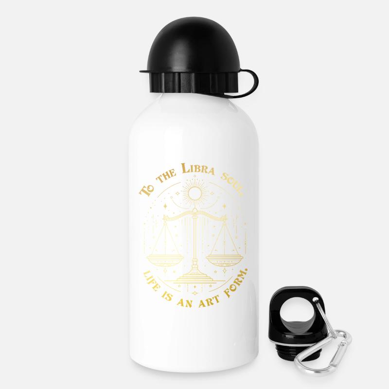 Zur Waage-Seele – Sternzeichen-Design - Trinkflasche mit Deckel 500 ml - Weiß