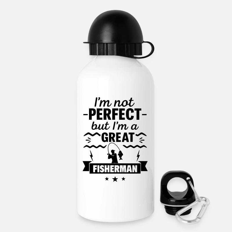Pas parfait mais un grand pêcheur - Gourde avec bouchon 500 ml - blanc
