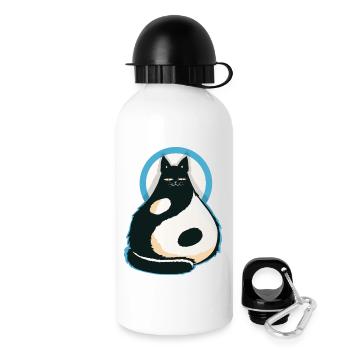 Chat-YinYang - Trinkflasche mit Deckel 500 ml - Weiß - Rechts