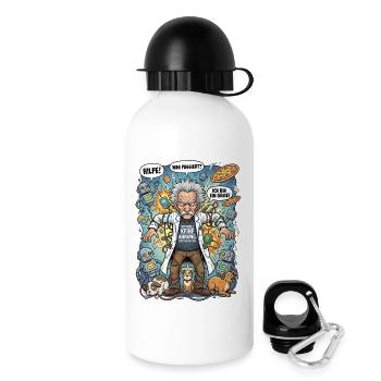 Genius in chaos: Einstein and robots - Drinks Bottle with Lid 500 ml - white - Right