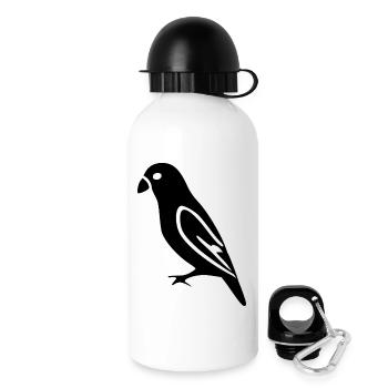 black bird gift nature lover - Drinks Bottle with Lid 500 ml - white - Right