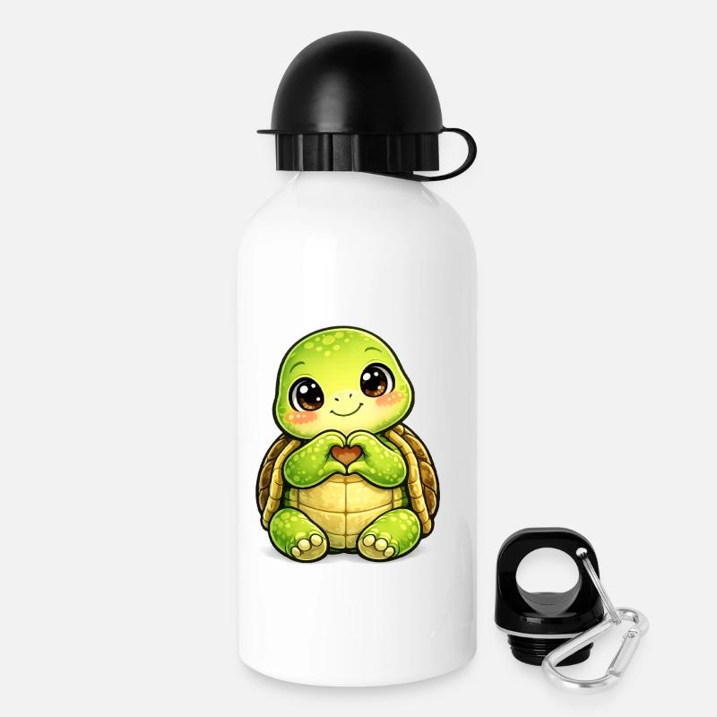 Tortue robuste avec baiser de patte - Gourde avec bouchon 500 ml - blanc