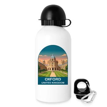 Oxford UK Vintage-Reiseposter-Kunst - Trinkflasche mit Deckel 500 ml - Weiß - Rechts