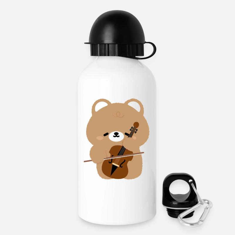 Porte-bonheur du violoncelle d’ours - Gourde avec bouchon 500 ml - blanc