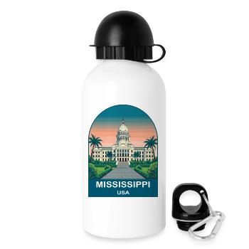 Mississippi USA Vintage-Reiseplakat - Trinkflasche mit Deckel 500 ml - Weiß - Rechts