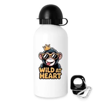 Monkey with crown - Drinks Bottle with Lid 500 ml - white - Right