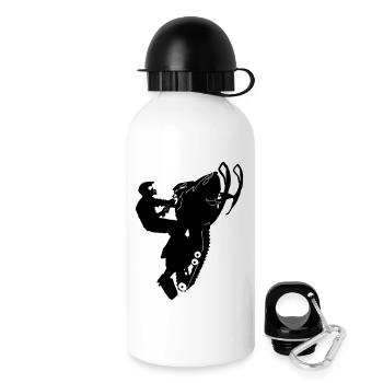 Snowmobil, Snowboarder, Freestyle - Trinkflasche mit Deckel 500 ml - Weiß - Rechts