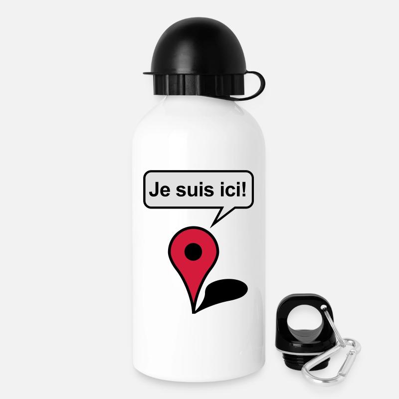 I am here! Google Maps - Trinkflasche mit Deckel 500 ml - Weiß