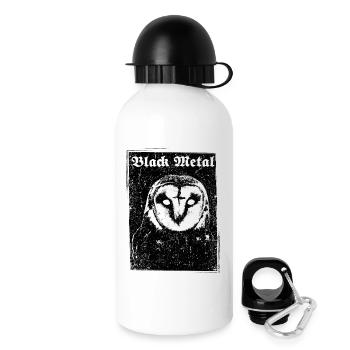 Black Metal Owl - Drinks Bottle with Lid 500 ml - white - Right