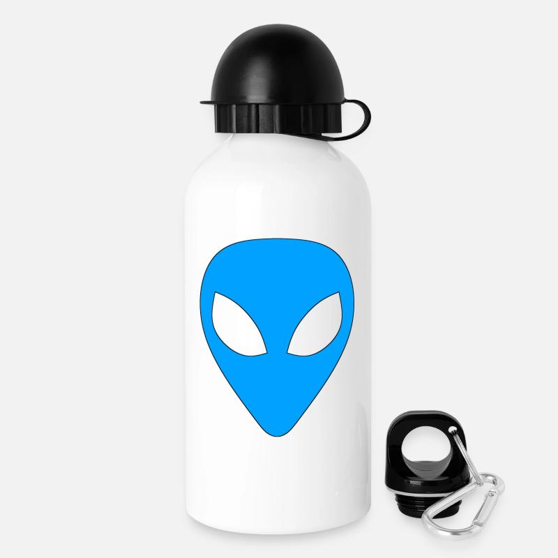 Alien - (Blau) - Trinkflasche mit Deckel 500 ml - Weiß