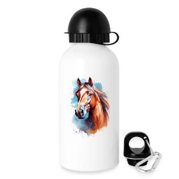 Conception du cheval Aqaurell - Gourde avec bouchon 500 ml - blanc - Droite