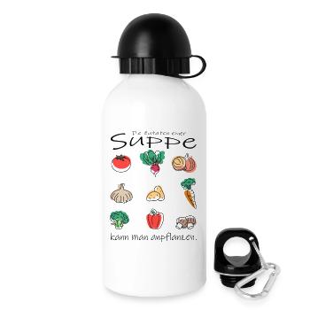 Gemüse Suppe - Trinkflasche mit Deckel 500 ml - Weiß - Rechts