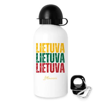 Lithuanian pride, flag of Lithuania - Drinks Bottle with Lid 500 ml - white - Right