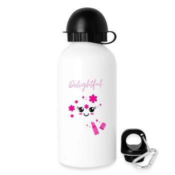 Delightful with cute kawaii face lipstick - Drinks Bottle with Lid 500 ml - white - Right
