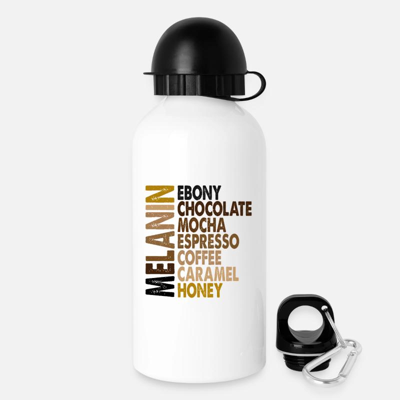 Design sur le thème du café et du chocolat Eybony - Gourde avec bouchon 500 ml - blanc