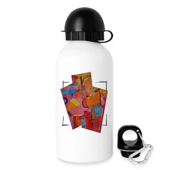 Art abstrait coloré pour la mode créative - Gourde avec bouchon 500 ml - blanc - Droite