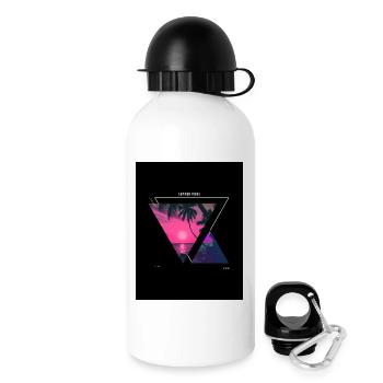 Tropisches Sonnenuntergangs-Dreieck-Design - Trinkflasche mit Deckel 500 ml - Weiß - Rechts