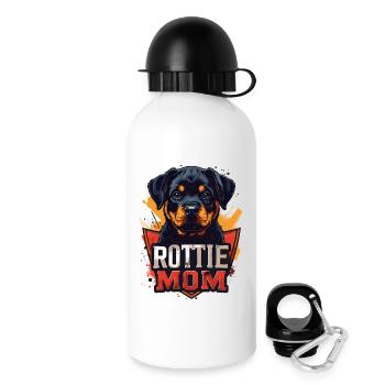 Rottie Mom - Portrait de chiot Rottweiler mignon - Gourde avec bouchon 500 ml - blanc - Droite