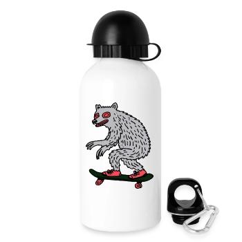 Moonlit Werewolf Skateboarder - Drinks Bottle with Lid 500 ml - white - Right