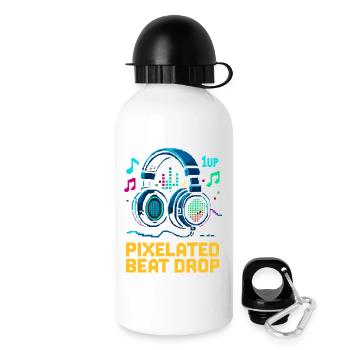 PIXELATED BEAT DROP Retro Pixel Headphones 1UP - Drinks Bottle with Lid 500 ml - white - Right
