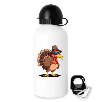 Thanksgiving Drôle Dinde de Thanksgiving - Gourde avec bouchon 500 ml - blanc - Droite