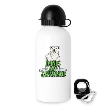 Hands Off Greenland. - Trinkflasche mit Deckel 500 ml - Weiß - Rechts