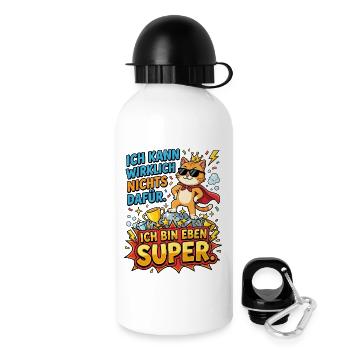 Katzenheld: Ich bin eben Super - Trinkflasche mit Deckel 500 ml - Weiß - Rechts