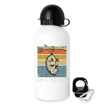 Opossum drôle, tiens bon, mon pote coucher de soleil rétro - Gourde avec bouchon 500 ml - blanc - Droite
