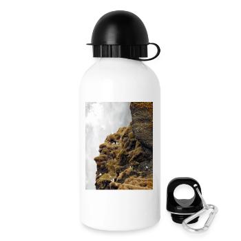 Des oiseaux marins assis sur la falaise près de la cascade - Gourde avec bouchon 500 ml - blanc - Droite