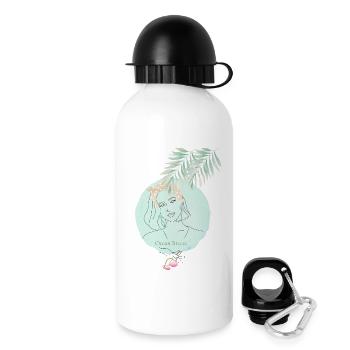 Ocean Breeze Beach Design, elegant Coastal Line  - Trinkflasche mit Deckel 500 ml - Weiß - Rechts