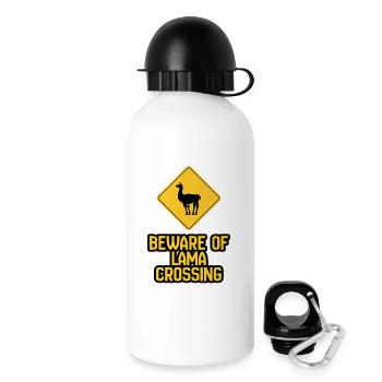 Lama Crossing Warning Sign - Drinks Bottle with Lid 500 ml - white - Right