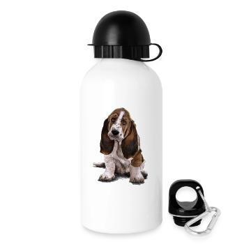 Basset-Hound - Trinkflasche mit Deckel 500 ml - Weiß - Rechts