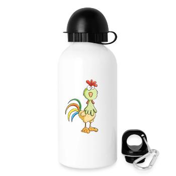 Crazy rooster - chicken - rooster - bird - Drinks Bottle with Lid 500 ml - white - Right