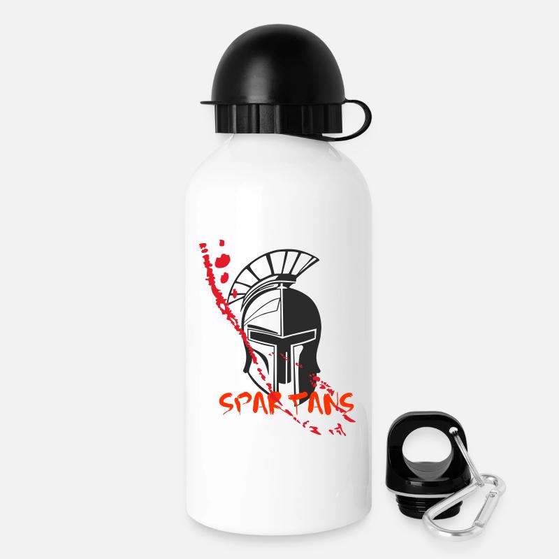 Helm Sparta und Blut 7 - Trinkflasche mit Deckel 500 ml - Weiß
