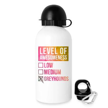 Windhund - Trinkflasche mit Deckel 500 ml - Weiß - Rechts