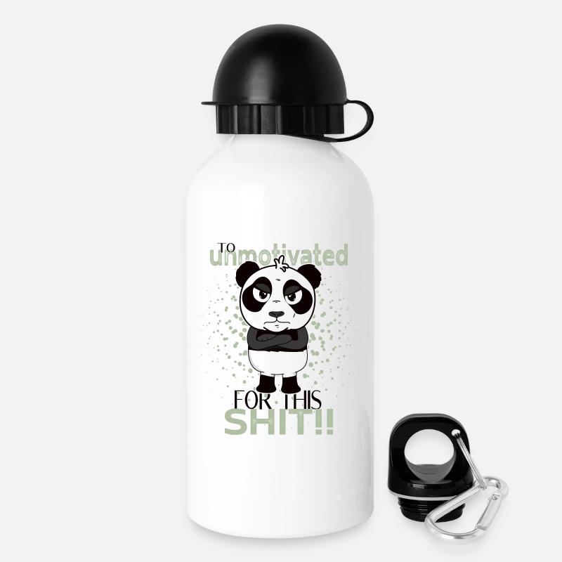 Trop démotivé – Panda Design sarcastique - Gourde avec bouchon 500 ml - blanc