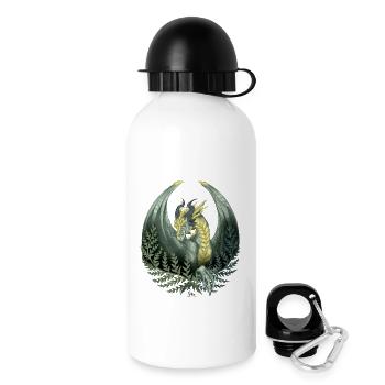 Grüner Drache Von Farn umgeben - Trinkflasche mit Deckel 500 ml - Weiß - Rechts