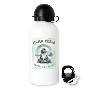 Inner Peace – Powered by Grass - Trinkflasche mit Deckel 500 ml - Weiß - Rechts