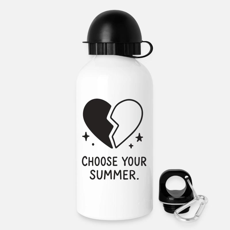 Choose Your Summer – Broken Heart - Drinks Bottle with Lid 500 ml - white