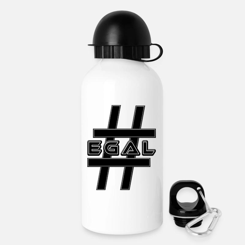 Hashtag EGAL Emploi Mal d’amour Indifférent - Gourde avec bouchon 500 ml - blanc