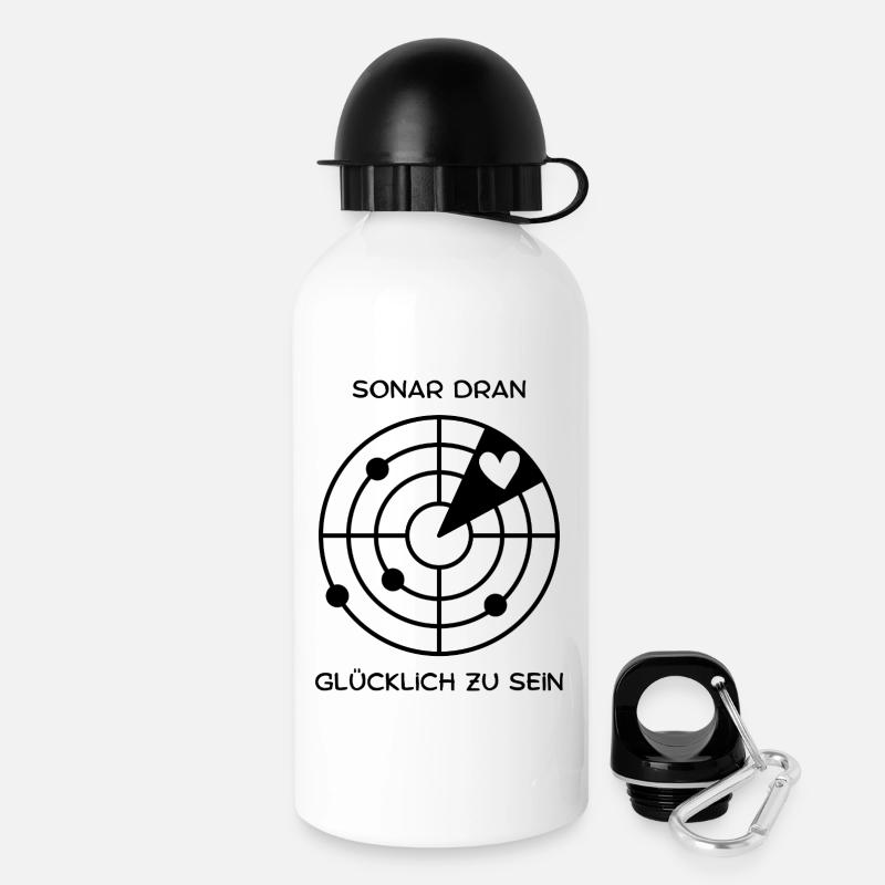 Be happy - Drinks Bottle with Lid 500 ml - white