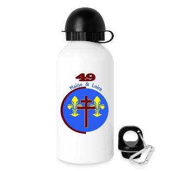 Maine et Loire 49 Logo neu interpretiert - Trinkflasche mit Deckel 500 ml - Weiß - Rechts