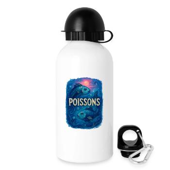 Fische Sternzeichen - Astrologie - Trinkflasche mit Deckel 500 ml - Weiß - Rechts