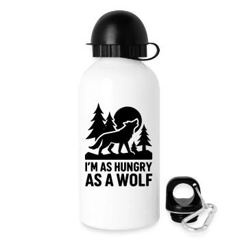 loup affamé affamé - Gourde avec bouchon 500 ml - blanc - Droite