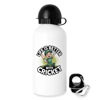 Lustiges Kricket Spruch Vintage Cricket Spiel - Trinkflasche mit Deckel 500 ml - Weiß - Rechts