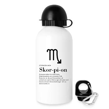 Sternzeichen Skorpion - Trinkflasche mit Deckel 500 ml - Weiß - Rechts