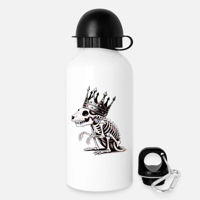 Neon King's Dino with Crown - Drinks Bottle with Lid 500 ml - white