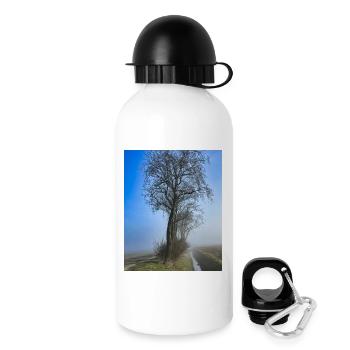 Einsamer Baum im Morgennebel - Trinkflasche mit Deckel 500 ml - Weiß - Rechts